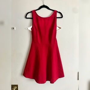 Red backless dress